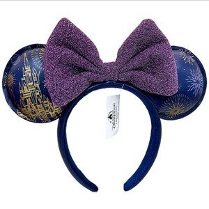 Walt Disney World Castle Fireworks Minnie Mouse Ears Headband New 2025